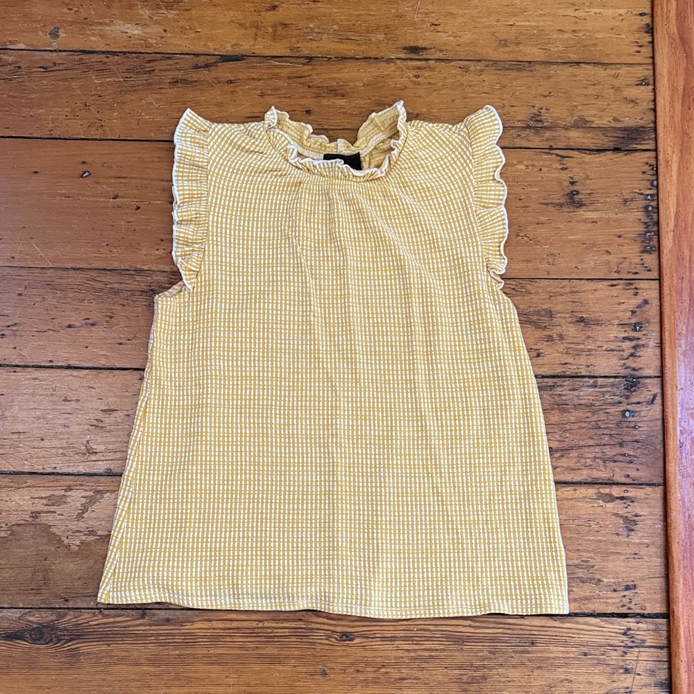 W5 Yellow Ruffle Neck Smocked Tank
